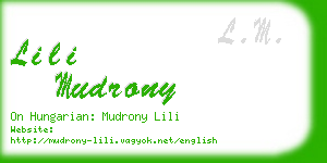 lili mudrony business card